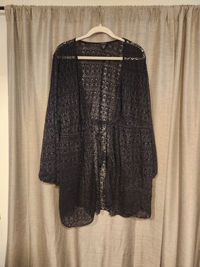 torrid Black Crochet Lace Kimono